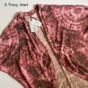 Small Lularoe Tracy cocoon sweater, pink tie-dye